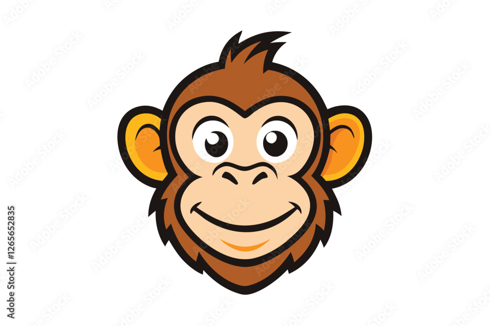 A monkey head logo icon vector art illustration.eps A monkey head logo icon vector art illustration.eps