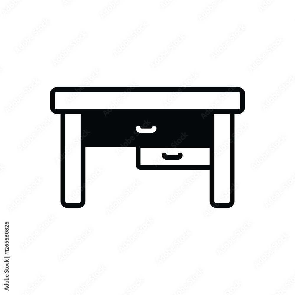 Desk vector icon stock illustration Desk vector icon stock illustration