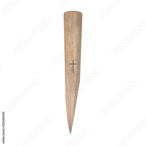 Vampire Stake, 3d illustration Isolated on white background