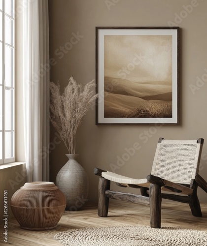 Mockup poster frame close up, 3d render, Generative AI