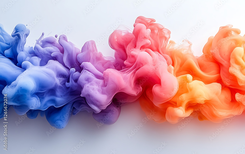 Fototapeta premium Colorful Abstract Ink Explosion on White Background 