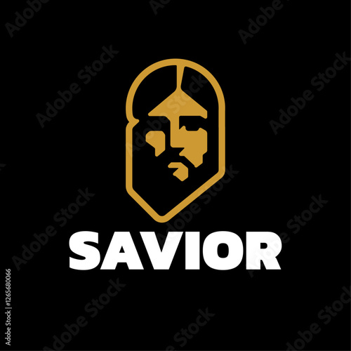 Spiritual Icon: Bearded Man with Long Hair for Religious Branding