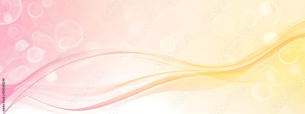 Minimalist illustration of an abstract shape in pink and yellow on a light beige background Minimalist illustration of an abstract shape in pink and yellow on a light beige background