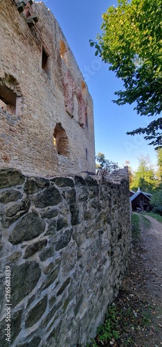 Cimburk Castle near Koryčany – A Gothic castle founded in the 14th century, located in the Chřiby hills near Koryčany in the Zlín Region of the Czech Republic. It is known for its beautiful natural su photo