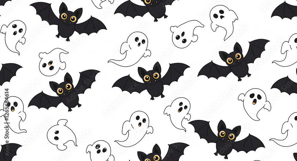 Naklejka premium ハロウィンの可愛い背景パターン