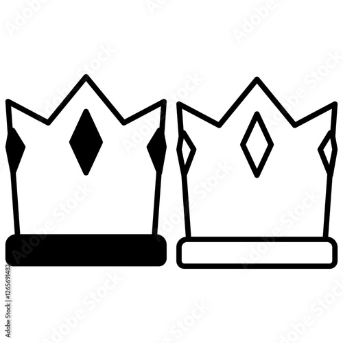 crown icon, simple flat style, illustration, logo sign symbol pictogram template, for ui or ux isolated on white for mobile app, editable