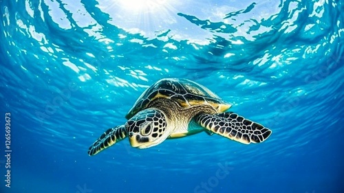 sea turtle swimming