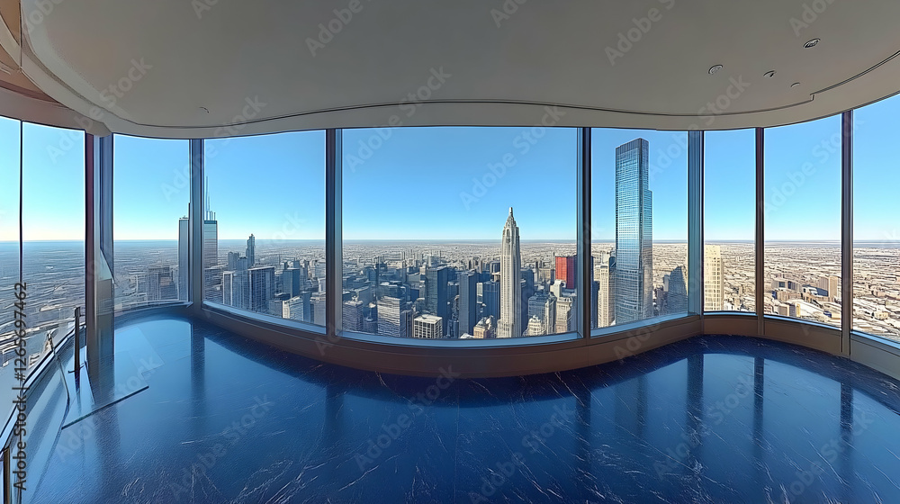 Obraz premium Panoramic NYC skyline view from skyscraper observatory