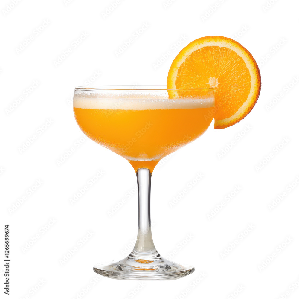 Cocktail with orange slice on a white isolated background. Cocktail with orange slice on a white isolated background.