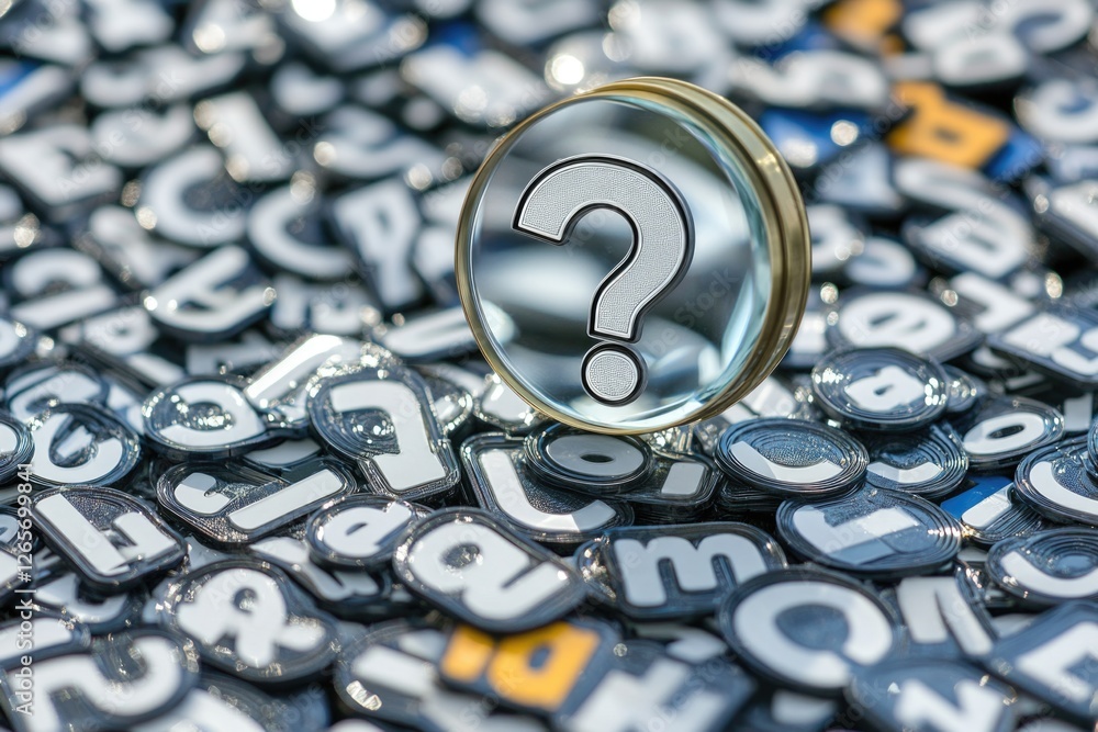 A magnifying glass with a question mark on it, great for illustrating investigation or inquiry concepts A magnifying glass with a question mark on it, great for illustrating investigation or inquiry concepts