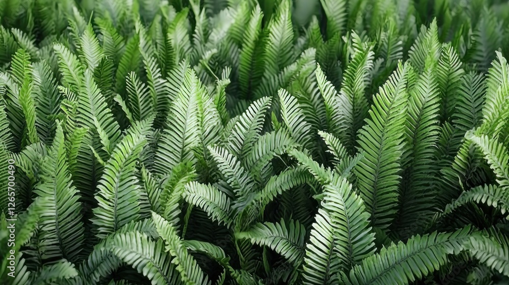 Lush fern foliage close-up in a garden setting Lush fern foliage close-up in a garden setting