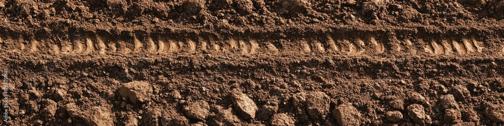 A close-up view of a dirt field featuring a horse A close-up view of a dirt field featuring a horse