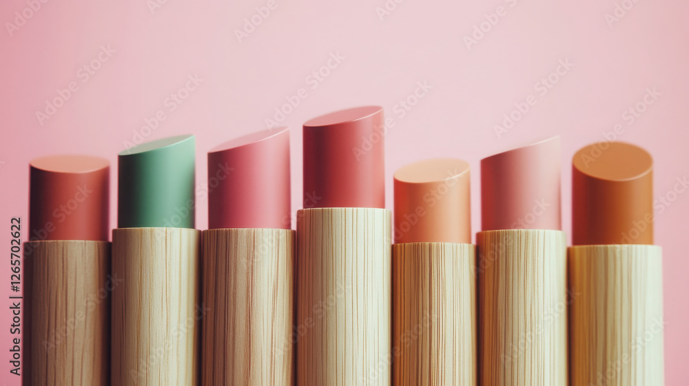 Sustainable lipstick collection with natural packaging