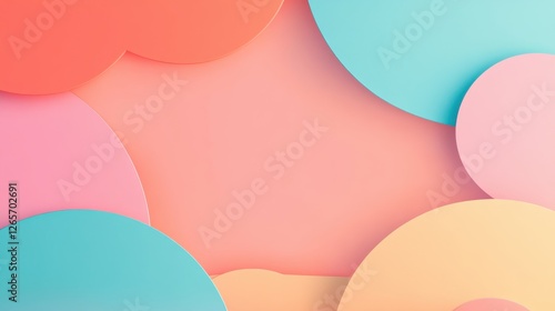 Wallpaper Mural A colorful abstract background featuring soft circular shapes in pastel shades of pink, blue, and yellow. Torontodigital.ca