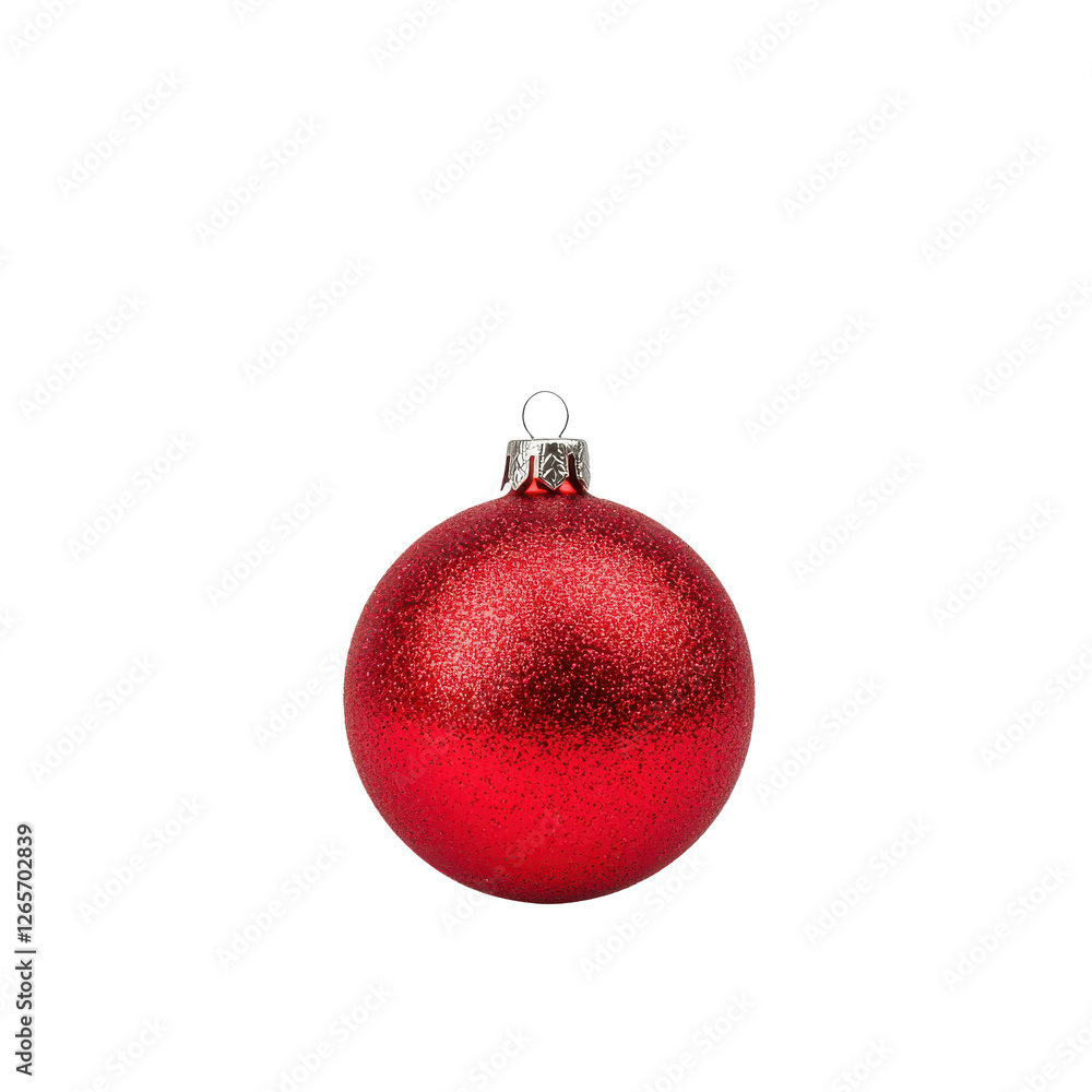 Shiny red Christmas ornament on white isolate background. Shiny red Christmas ornament on white isolate background.