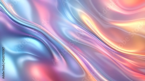 Captivating abstract pattern of ethereal swirling fluid waves in a symphony of vibrant iridescent colors and fluid dynamic motion  This digital art background evokes a sense of tranquility