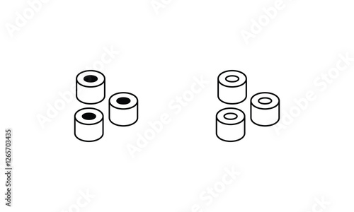 shushi icons set vector stock illustration