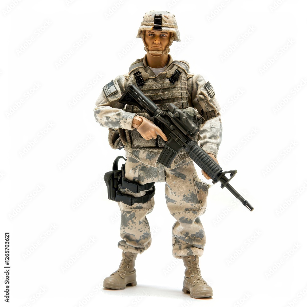 Soldier action figure doll isolated on white background photography Soldier action figure doll isolated on white background photography