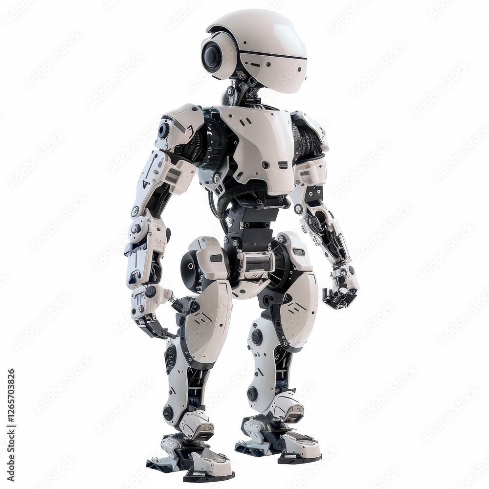 Articulated robot doll display isolated concept modern environment Articulated robot doll display isolated concept modern environment
