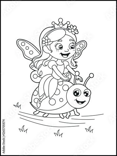 Black and white fairy coloring pages for kids. Children's coloring books with cute cartoon fairy characters, fun and educational materials for kindergarten.
