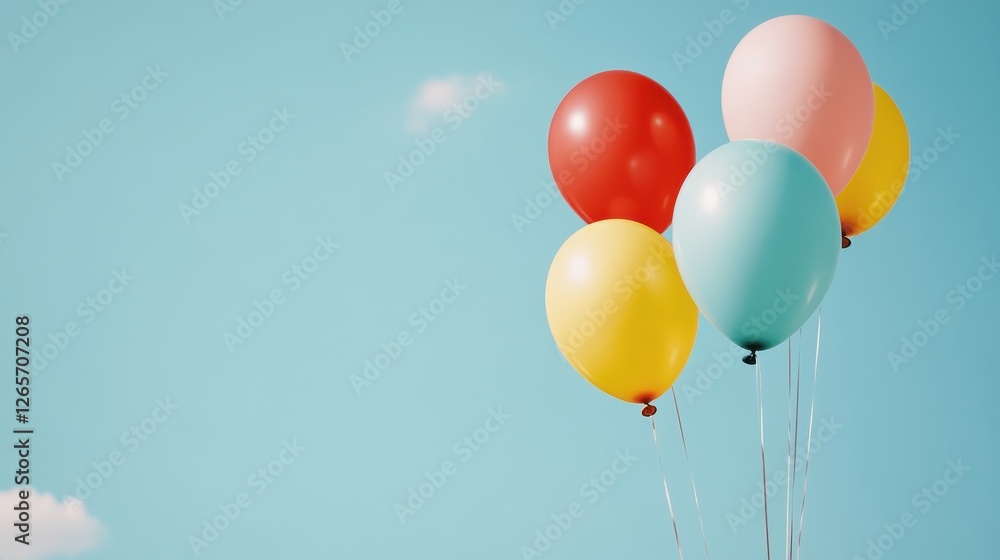 Colorful balloons float against a blue sky, creating a cheerful and festive atmosphere, perfect for celebrations and special occasions. Colorful balloons float against a blue sky, creating a cheerful and festive atmosphere, perfect for celebrations and special occasions.