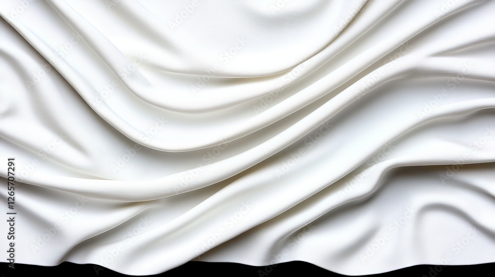Obraz premium Tactile Texture of White Fabric Drapery on a Stark Background