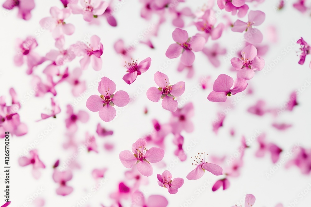 A bunch of pink flowers suspended in mid-air, offering a whimsical and romantic atmosphere A bunch of pink flowers suspended in mid-air, offering a whimsical and romantic atmosphere