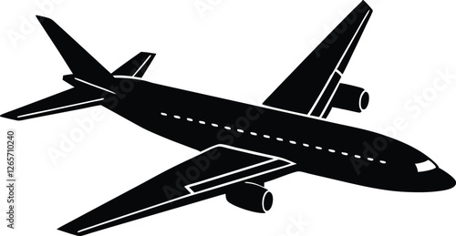 a plane silhouette vector