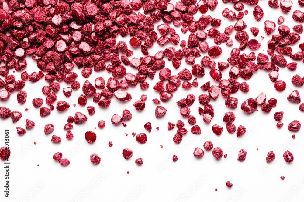 A collection of red diamonds arranged on a white surface A collection of red diamonds arranged on a white surface