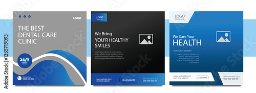 Medical service social media post design template, healthcare social media template, dental social media post, hospital social media banner ads, medical promotion square post design