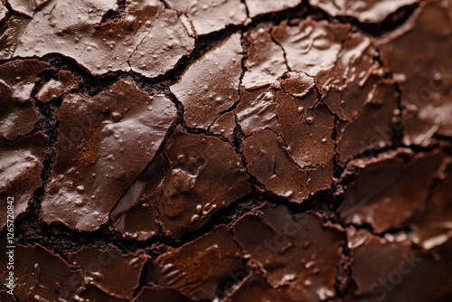 Wallpaper Mural Delicious close-up of rich chocolate brownie showcasing crispy, cracked surface and fudgy texture Torontodigital.ca