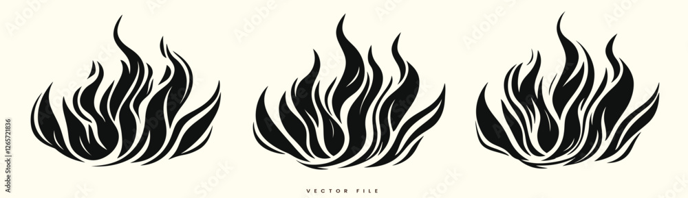 Editable Fire Flame Vector Illustration Editable Fire Flame Vector Illustration