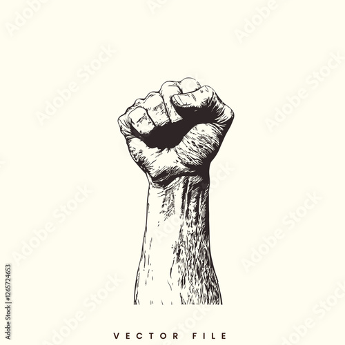 Clenched Fist Power Icon Vector