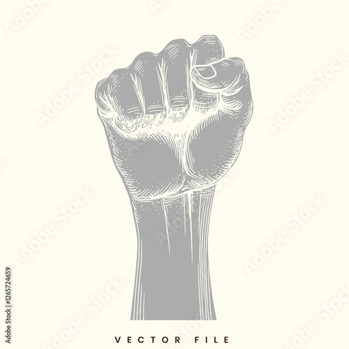 Clenched Fist Power Icon Vector