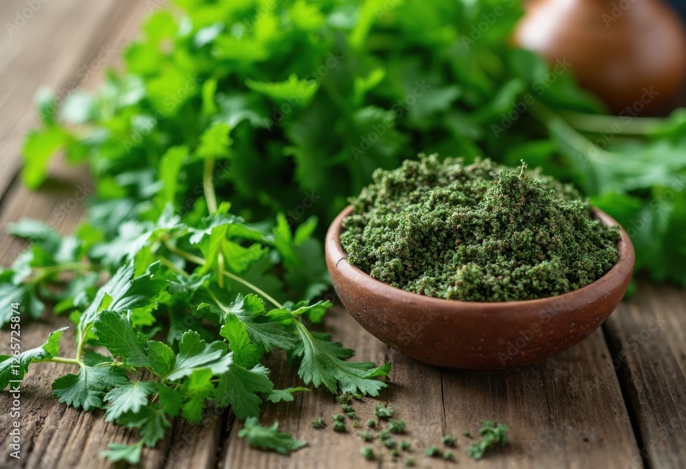 Fresh Herbs on a Wooden Table Fresh Herbs on a Wooden Table