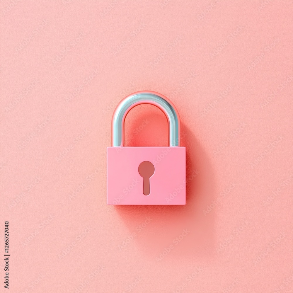 A pink padlock on a pink surface, suitable for use in romantic or feminine-themed projects A pink padlock on a pink surface, suitable for use in romantic or feminine-themed projects