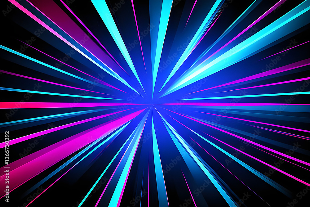 Abstract colorful rays, vibrant beams of blue and pink light radiate from a central point against a black background, creating a dynamic energy effect. Abstract colorful rays, vibrant beams of blue and pink light radiate from a central point against a black background, creating a dynamic energy effect.