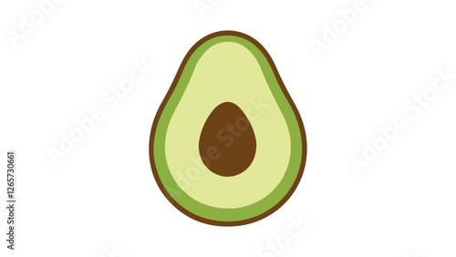 simple cute avocado sign symbol logo vector illustration