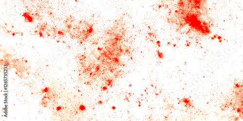Abstract grunge surface texture background. Scratched and Cracked Grunge. Saffron powder color splash vector background. Cayenne pepper powder, top view. Red pepper paprika powder isolated on white.