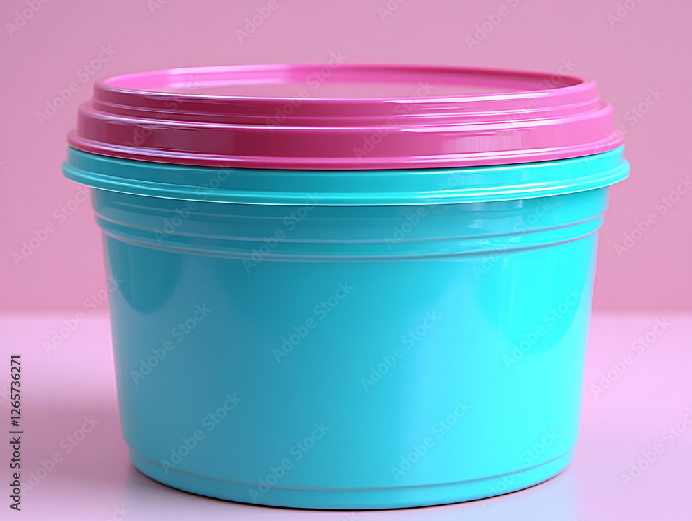 vibrant, sustainable beauty product container in turquoise and pink vibrant, sustainable beauty product container in turquoise and pink