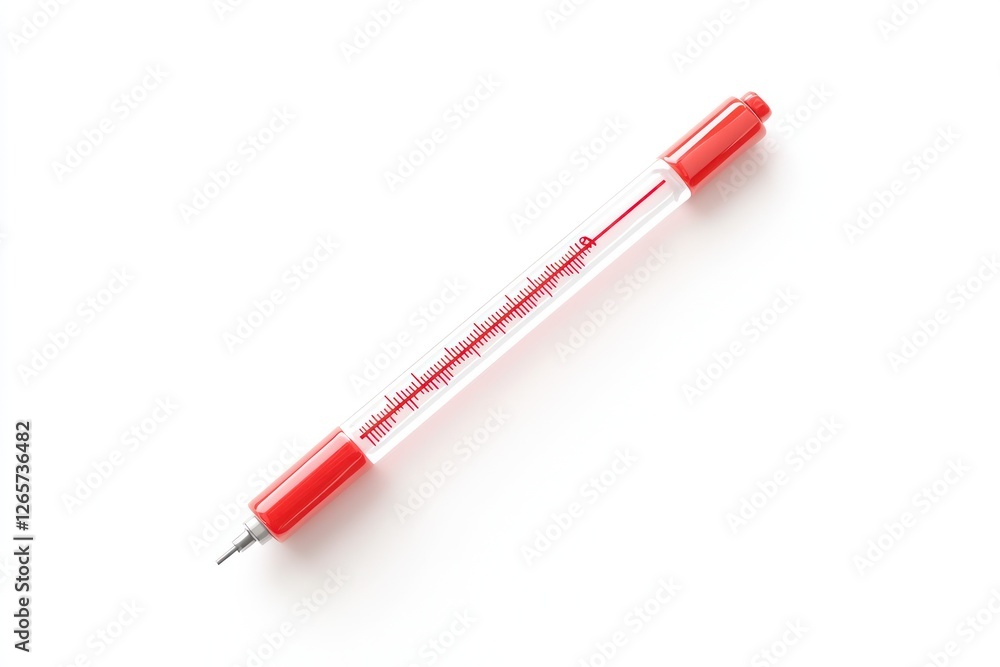 3D glyph thermometer symbolizing environmental or health temperature monitoring on white background. 3D glyph thermometer symbolizing environmental or health temperature monitoring on white background.