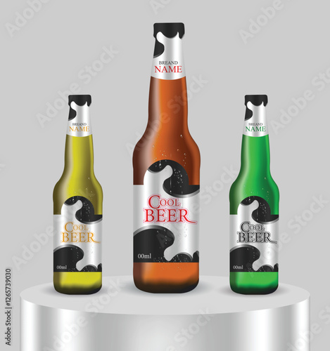 Beer Label vector visual, ideal for beer, lager, ale, stout etc. Drawn with mesh tool. Fully adjustable & scalable.