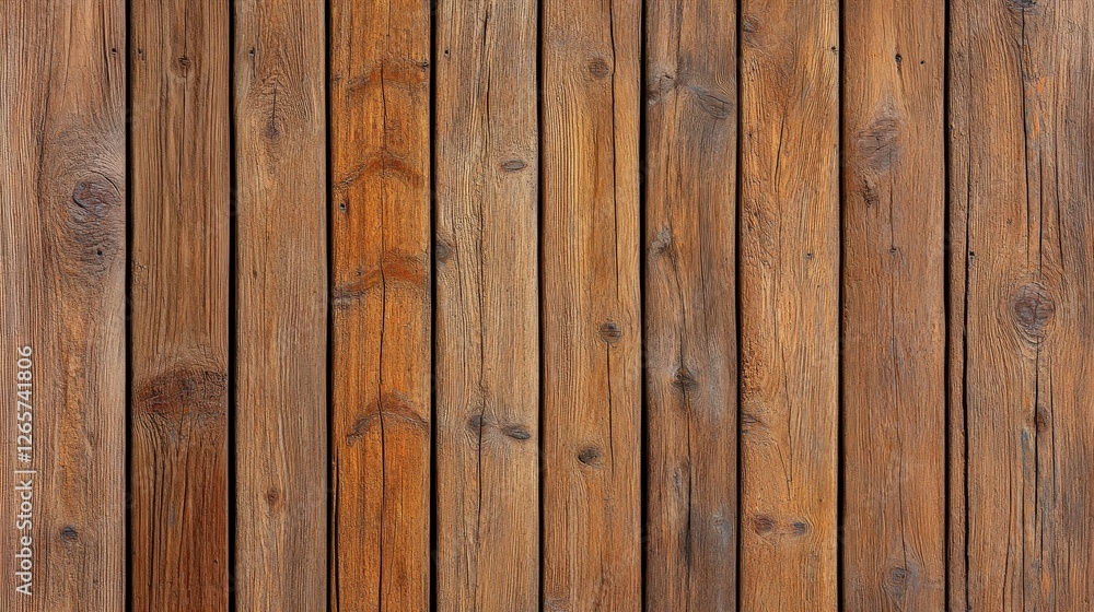 Naklejka premium Weathered Wooden Wall Surface with Natural Grain and Texture