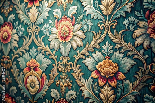 Elegant Grey Vintage Wallpaper Background -  High-Resolution Generative AI Image