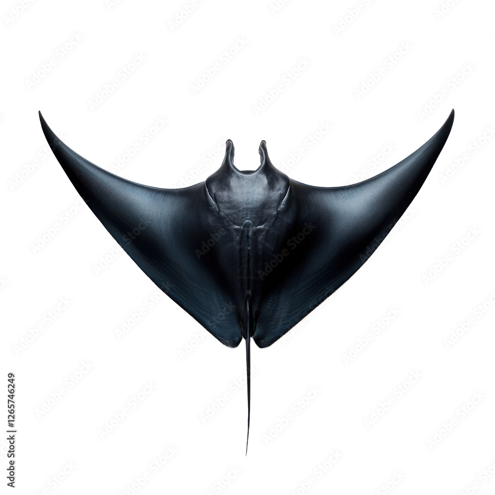 Obraz premium Majestic manta ray in symmetrical pose with dramatic lighting