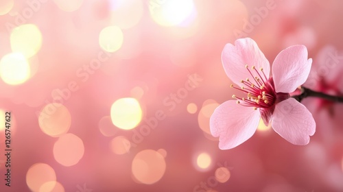 Sakura blooming action serene spring garden nature photography delicate cherry blossom branch close-up view floral concept for seo impact photo