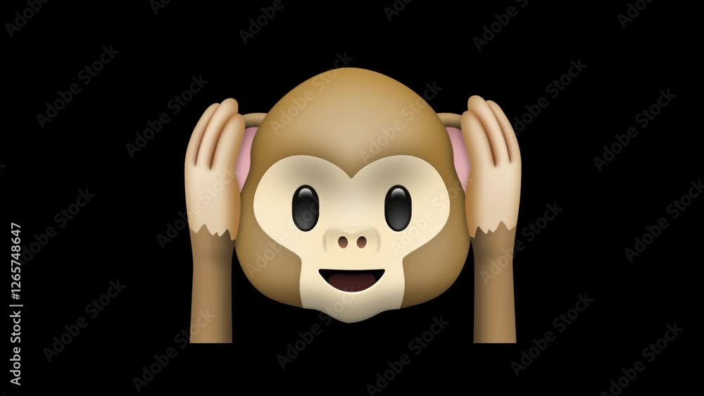 This hear no evil monkey emoji features a playful expression with hands covering its ears, perfect for lighthearted conversations and digital expression This hear no evil monkey emoji features a playful expression with hands covering its ears, perfect for lighthearted conversations and digital expression