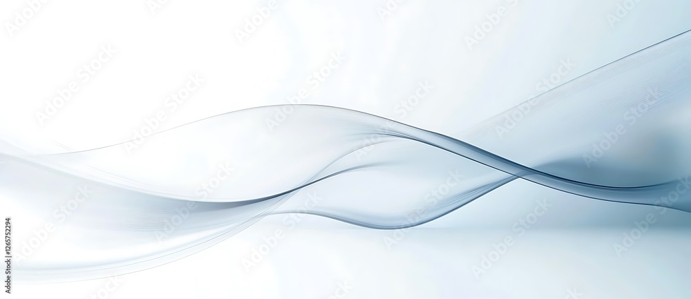 Obraz premium Modern minimalist abstract White background, 3D abstract wave lines, modern minimalist design