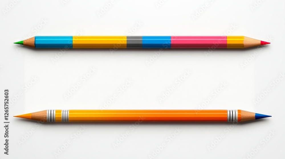 Pristine White Canvas Awaiting Creativity with Colorful Pencils Pristine White Canvas Awaiting Creativity with Colorful Pencils