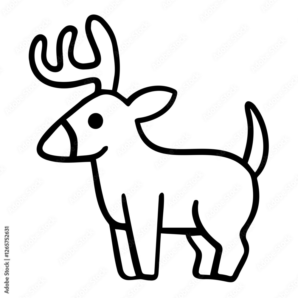Fototapeta premium deer line icon